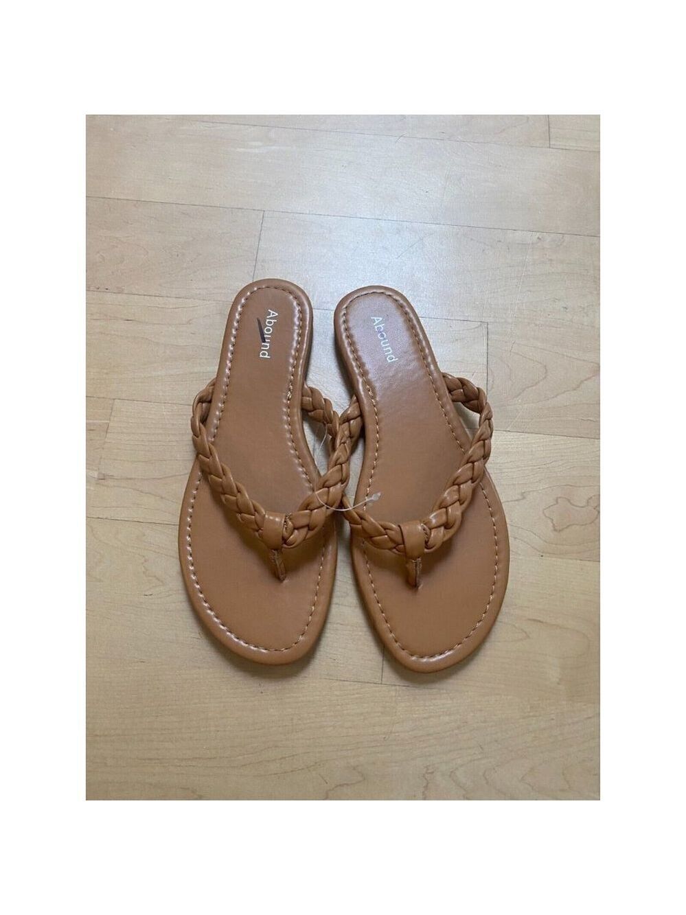 Abound BNWT "Frannie" braided tan sandals thong NEW - Picture 2 of 6